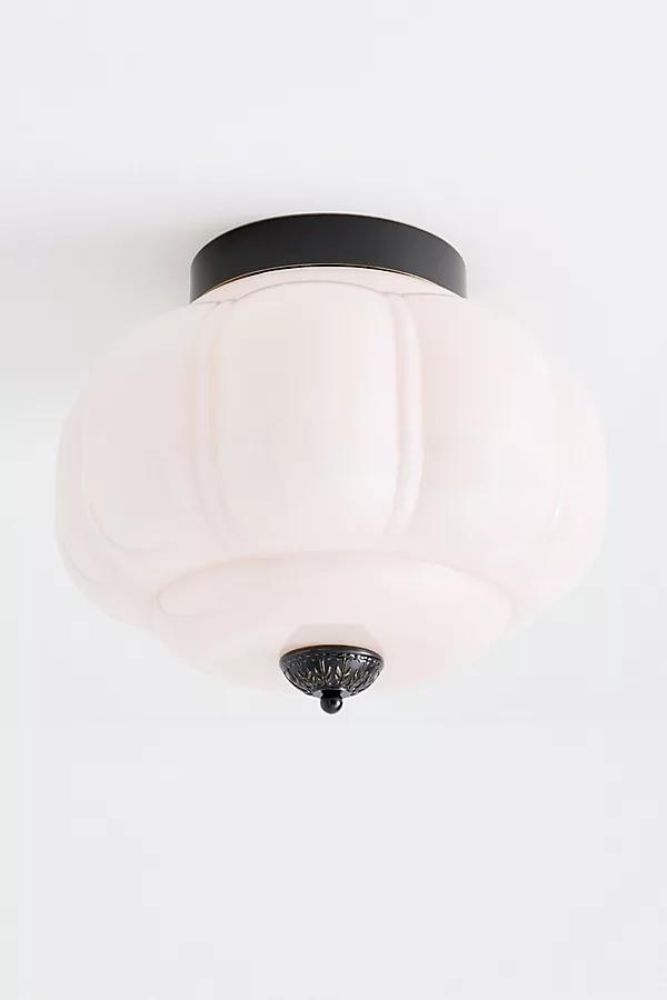 The Eloise Scallop Milk Glass Flush Mount Ceiling Light - Image 0