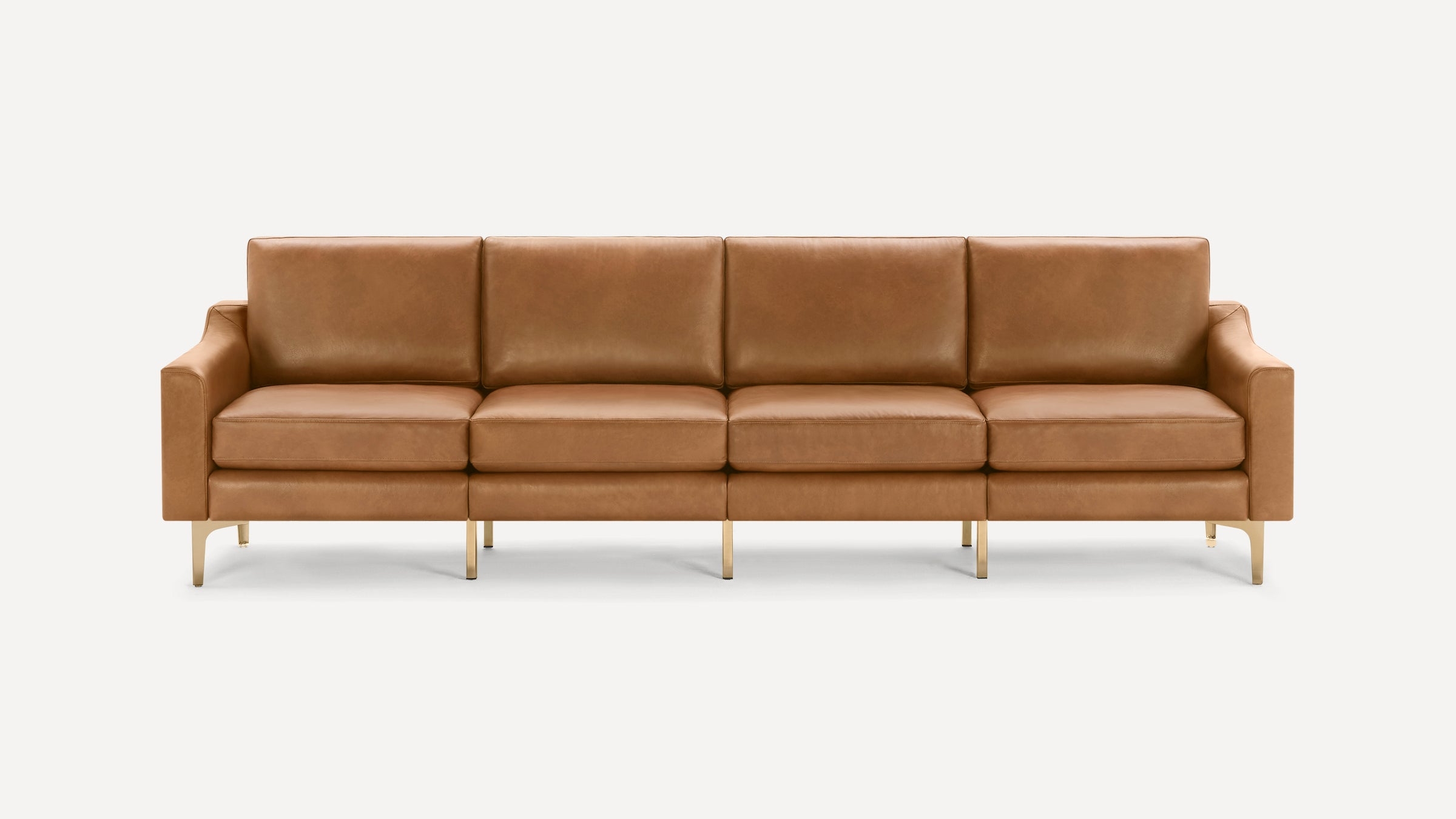 Nomad Leather King Sofa - Camel - Top Grain Leather / Walnut - Wood / Block - Image 8