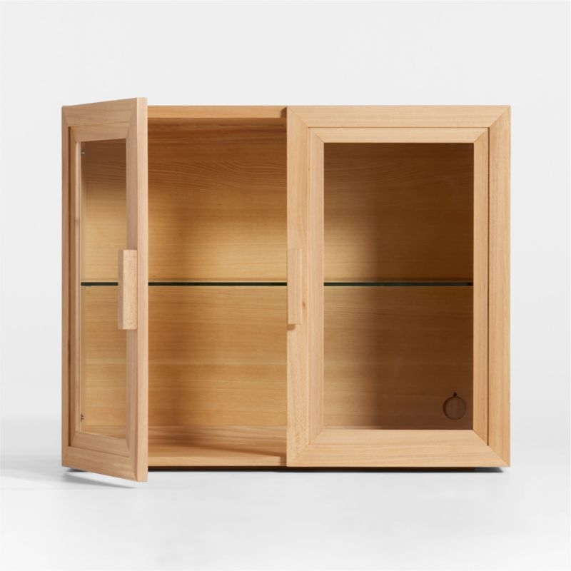 Calypso 36" Natural Wood Modular Glass Door Cabinet Base - Image 1