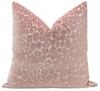 Leopard Cut Velvet Pillow Cover, Pink Peony, 18" x 18" - Image 0