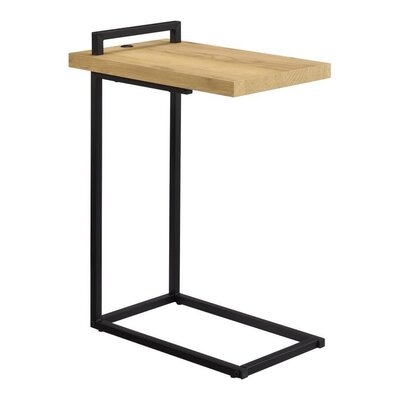 Side Table With Plugin And Cantilever Base, Brown - Image 0