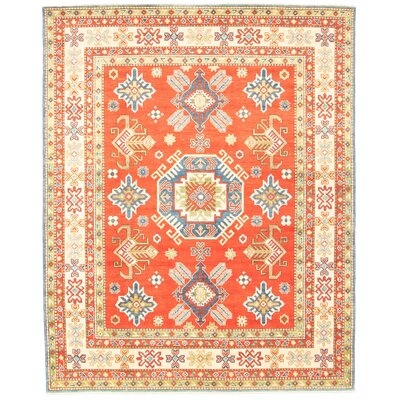 One-of-a-Kind Clarion Hand-Knotted 2010s Uzbek Gazni Red 7'11" x 9'10" Wool Area Rug - Image 0