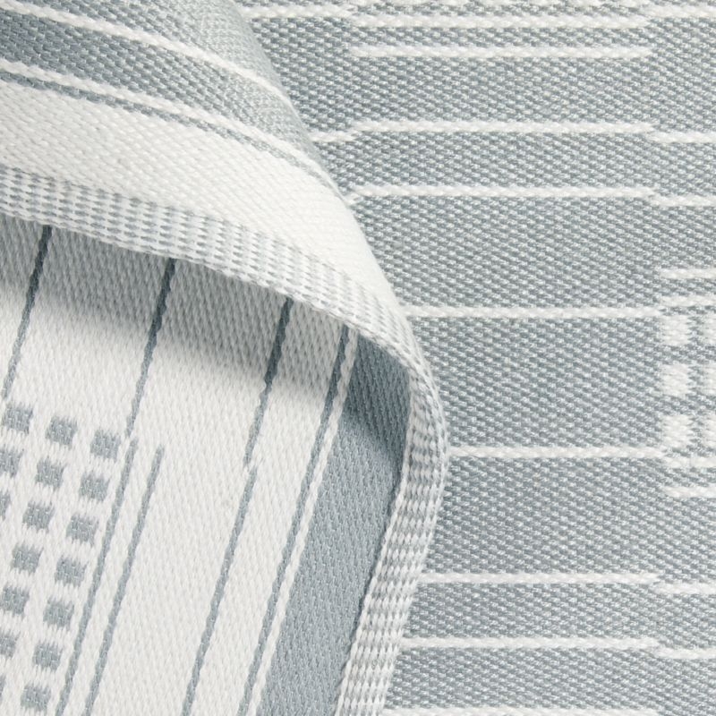 Graphic Stripe Mist Blue Handwoven Flatweave Kids Performance Area Rug 5'x8' - Image 2