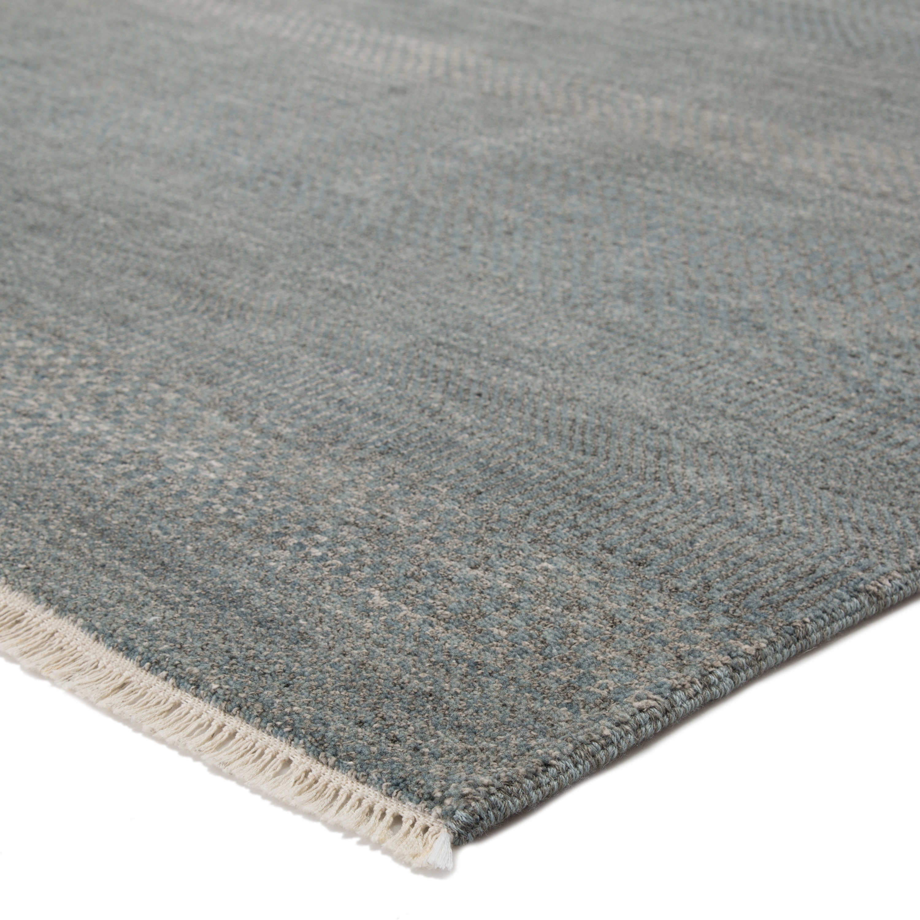 Irminio Hand-Knotted Geomteric Gray/ Blue Area Rug (9'X12') - Image 1