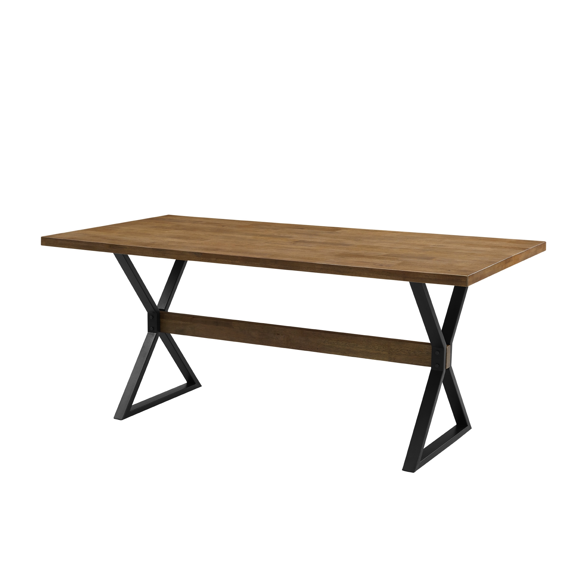 Amherst 72" X Leg Dining Table - Rustic Oak - Image 2