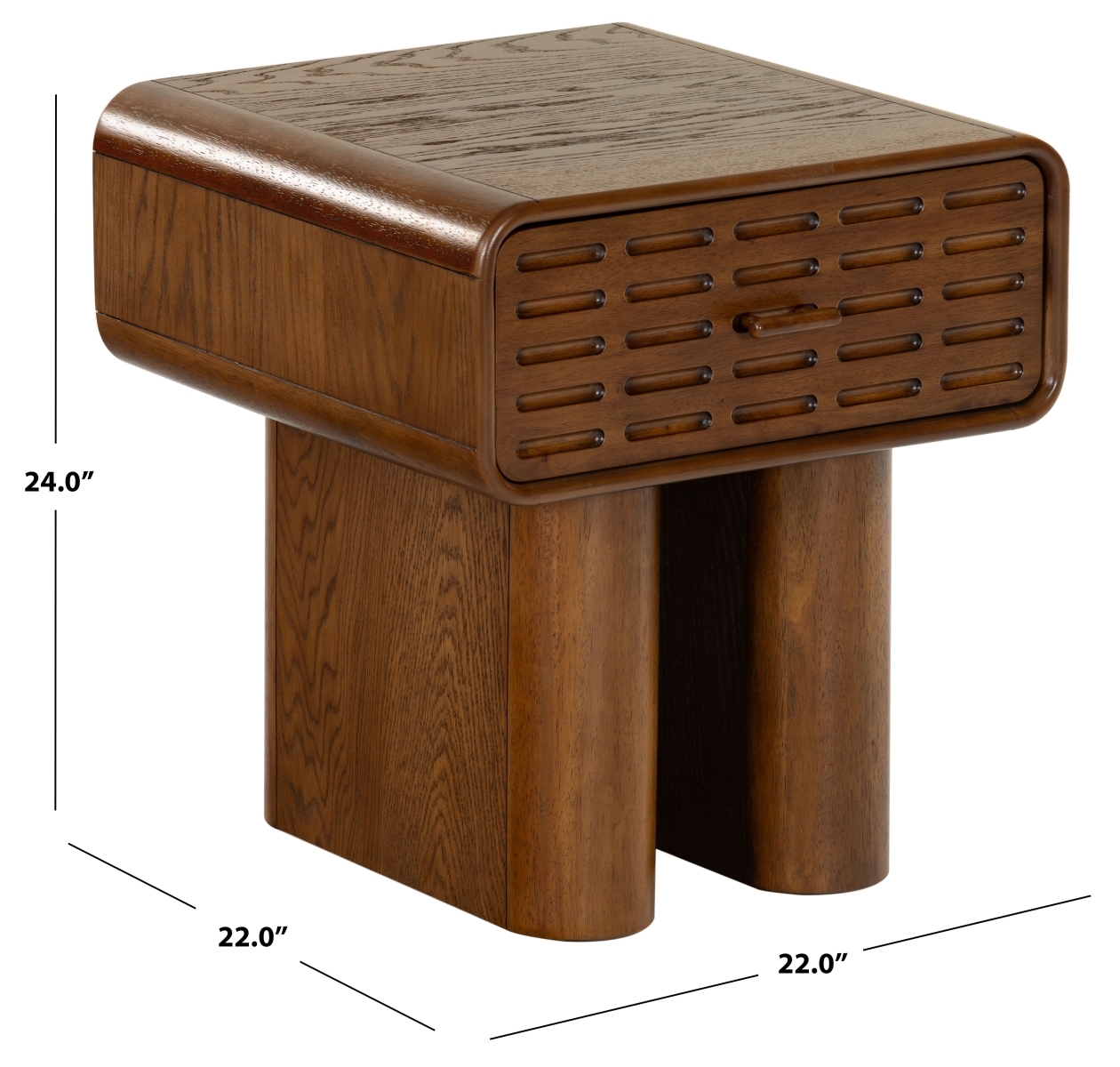 Torricelli 1 Drawer Nightstand - Medium Oak - Image 9