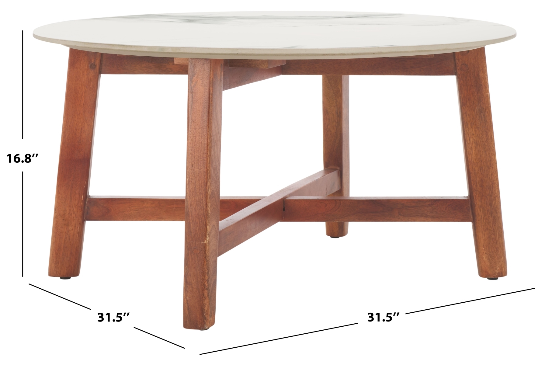 Samie Coffee Table - White/Walnut - Image 8