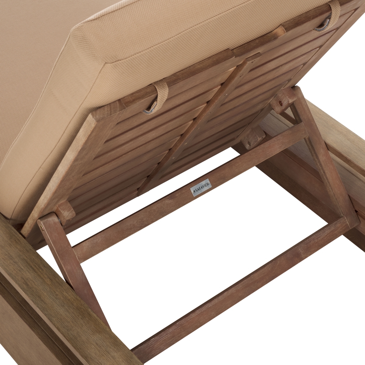 Lanai Wood Chaise Lounge Chair - Natural/Brown - Image 3