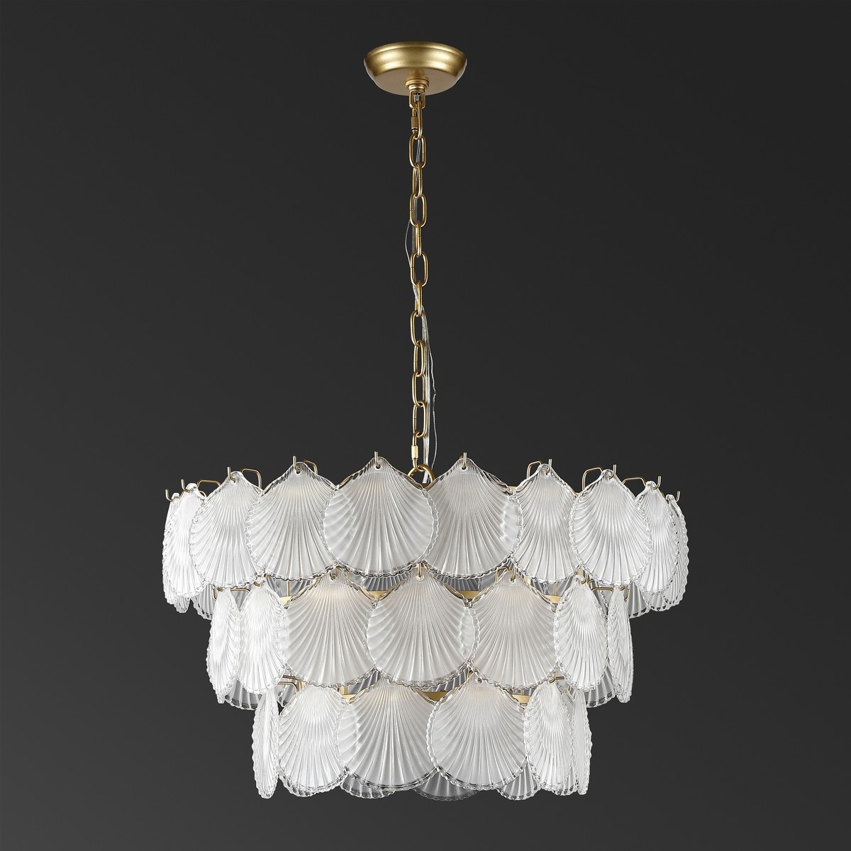 Gutierrez 3 Tier Glass Chandelier - Gold - Safavieh - Image 0