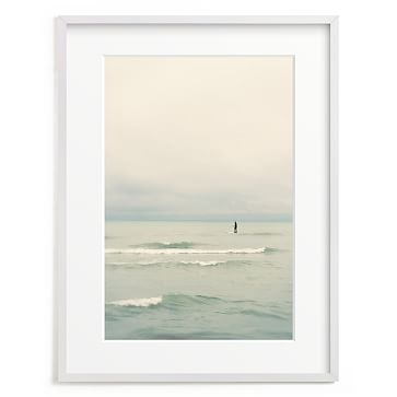 Paddleboard Solitude by Jacquelyn Sloane Siklos, 18X24, Full Bleed Framed Print, Black Wood Frame - Image 1