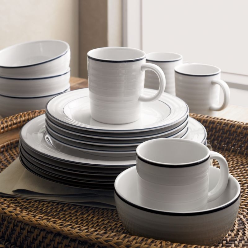 Roulette Blue Band Bowls, Set of 8 - Image 1