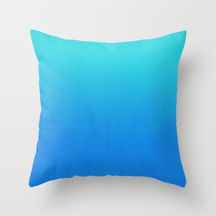 Tortuga - Deep Blue Sea Ombre Painting Abstract Decor Throw Pillow by Charlottewinter - Cover (24" x 24") With Pillow Insert - Indoor Pillow - Image 0