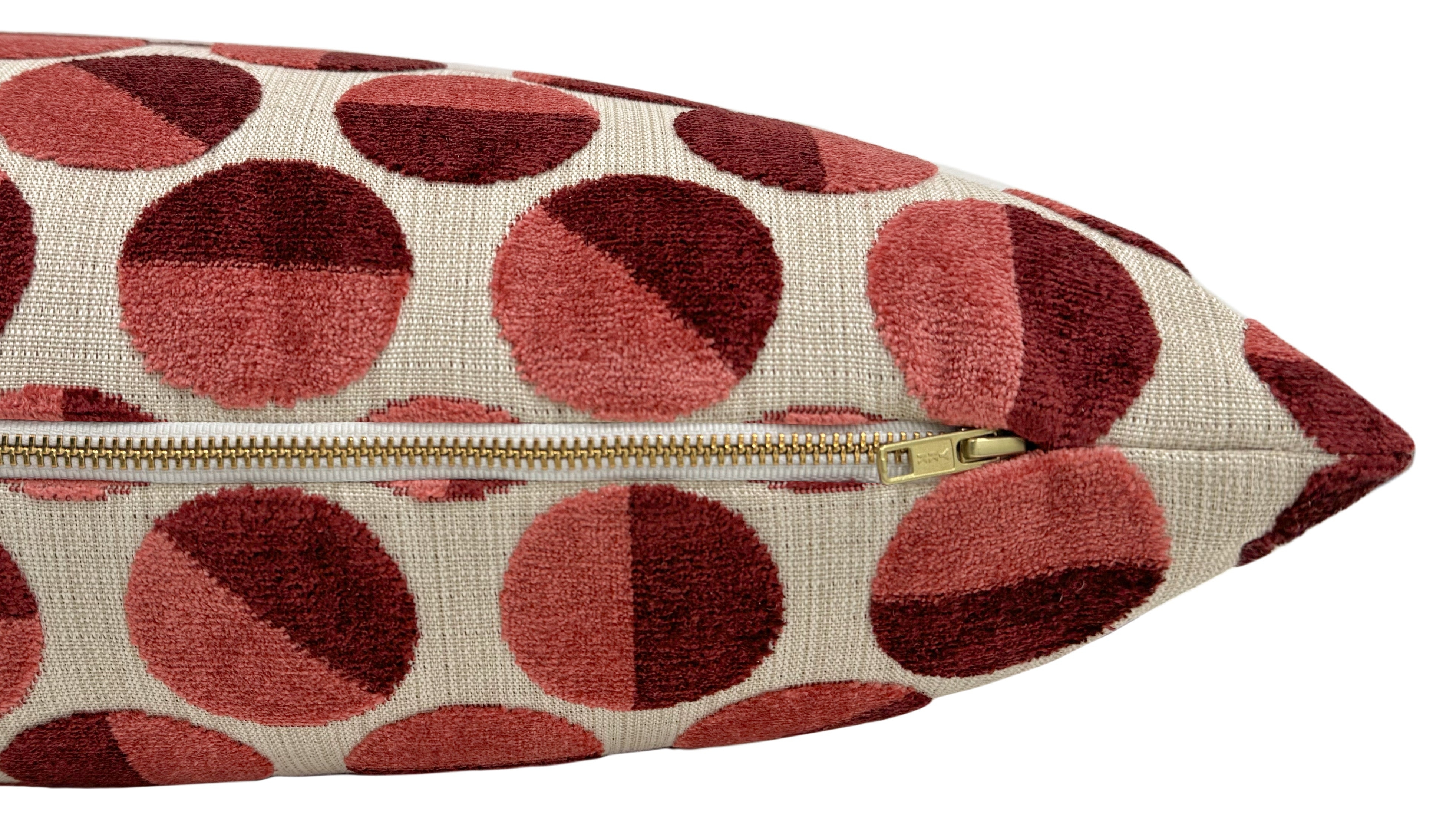 THE XL LUMBAR :: BROOKLYN CUT VELVET // PERSIMMON - 14" X 48" - Image 1