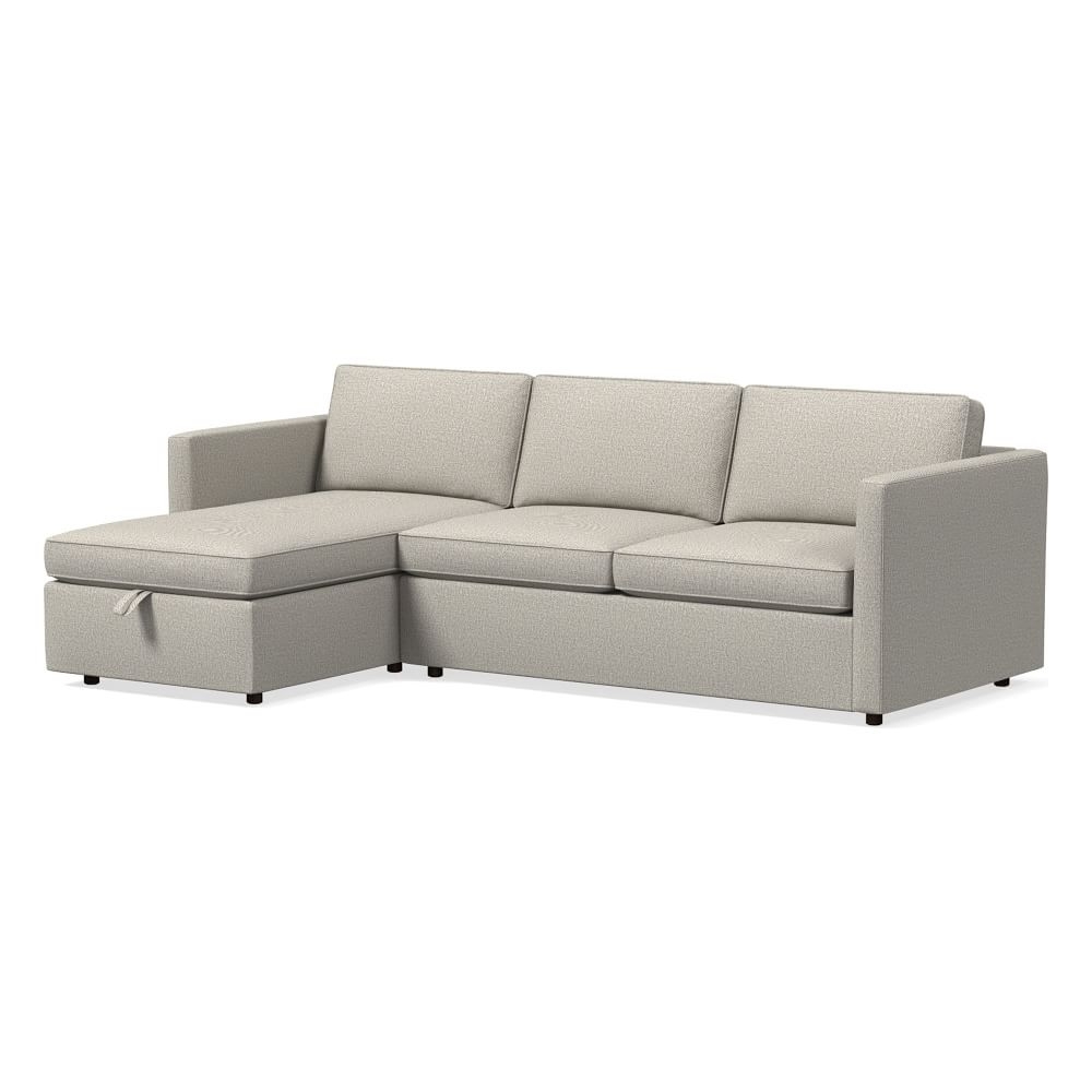 Harris Sectional Set 06: RA 65" Sofa, LA Storage Chaise, Poly , Twill, Dove, Concealed Supports - Image 0