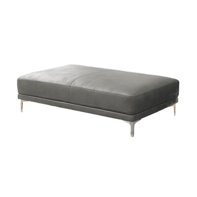 Contacto 66" Wide Faux Leather Rectangle Standard Ottoman - Image 0