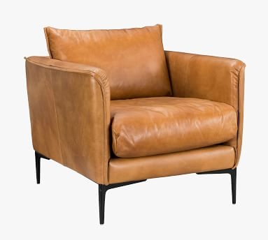 Waldorf Leather Armchair, Brown - Image 1