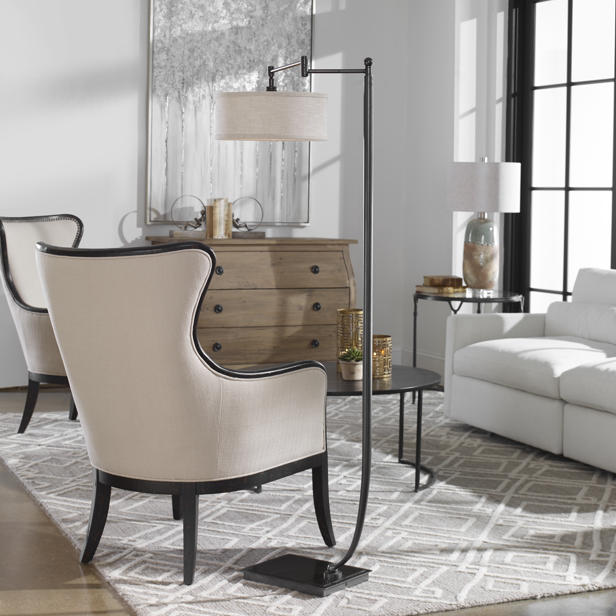 Lamine Dark Bronze Floor Lamp - Image 1