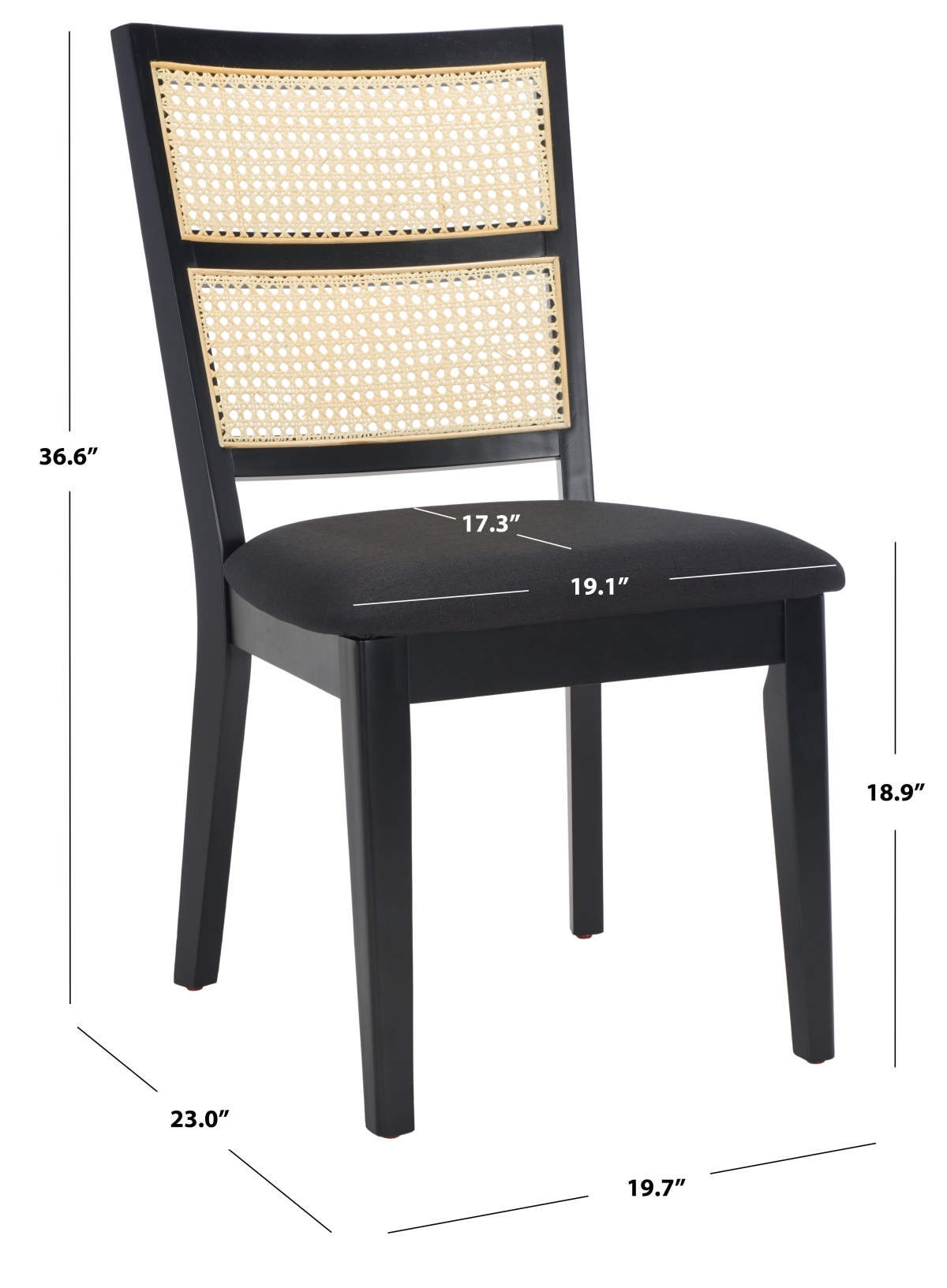 Toril Dining Chair - Black - Safavieh - Image 5