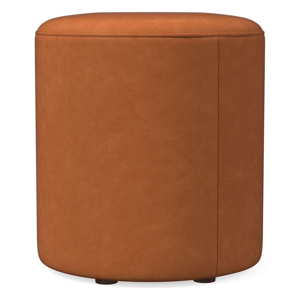 Isla Small Ottoman, Poly, Vegan Leather, Saddle, Concealed Supports - Image 1