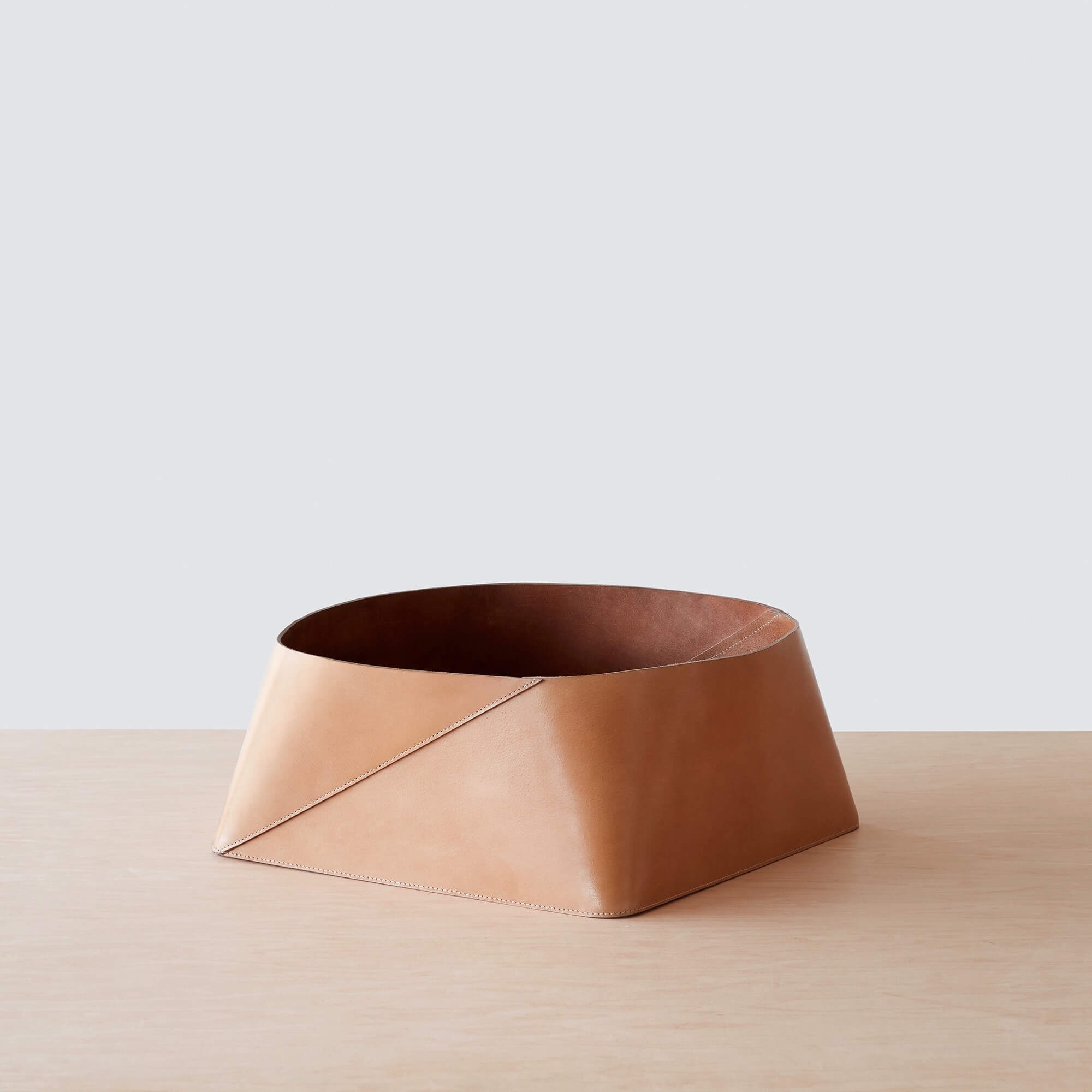 The Citizenry Azad Low Leather Storage Bin | Natural - Image 0