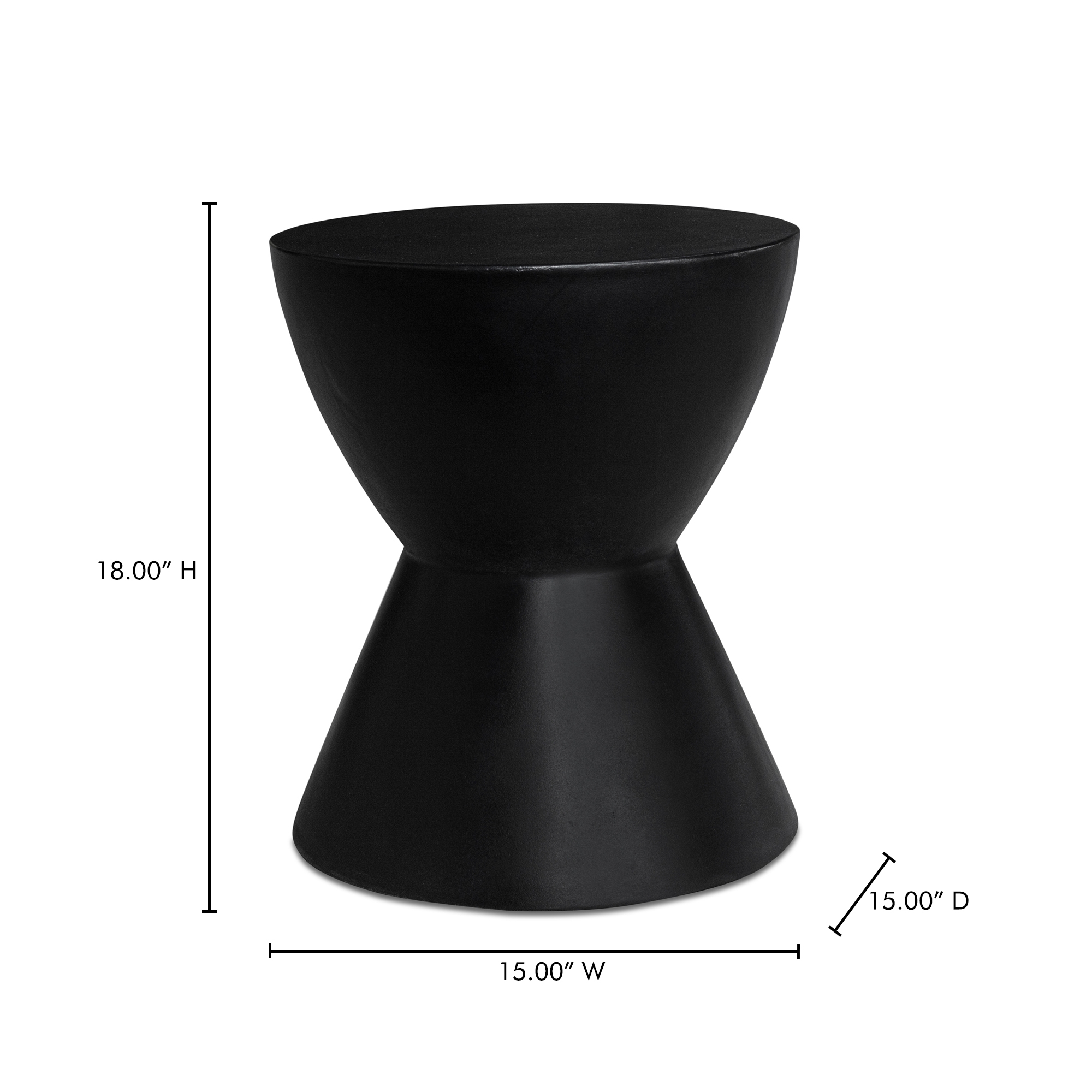Hourglass Outdoor Stool Black - Image 4