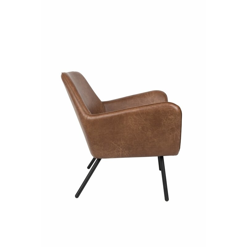 Bon 32'' Wide Armchair, Brown Faux Leather - Image 8