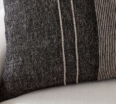 Caylee Handloomed Striped Pillow Cover, 24", Gray Multi - Image 1