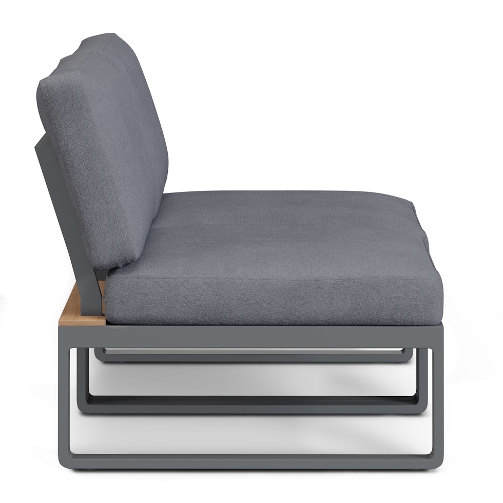 Kezia 56" Outdoor Armless Modular Loveseat - Whale Gray - Image 2