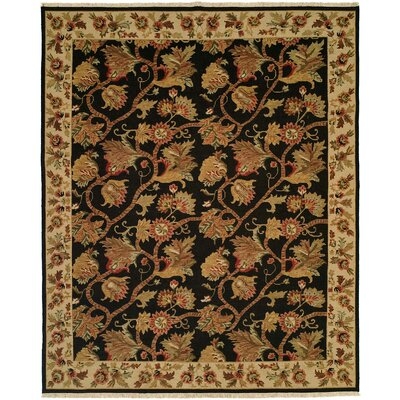Acharya Floral Handwoven Wool Brown/Black/Beige Area Rug - Image 0