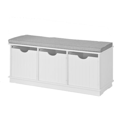White Storage Bench With Drawers & Padded Seat Cushion, Hallway Bench Shoe Cabinet Shoe Bench - Image 0