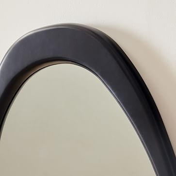 Mid Century Asymmetrical Wood Floor Mirror, Black, 28.5"Wx66"H - Image 2