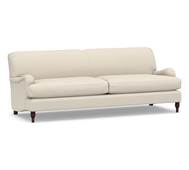 Carlisle Upholstered Tight Back Grand Sofa 91", Polyester Wrapped Cushions, Performance Brushed Basketweave Ivory - Image 0