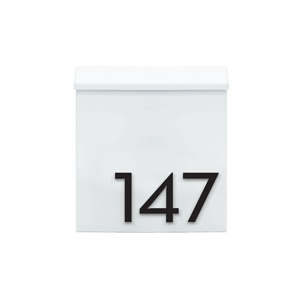Inbox Mailbox with Magnetic, White Base, Black Numbers - Image 0