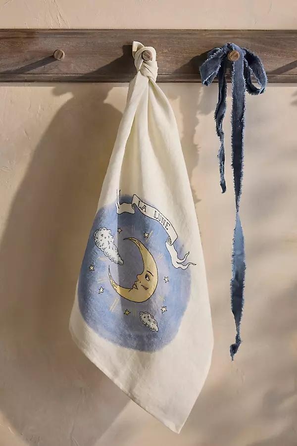 Tarot Linen Dish Towel, La Lune - Image 0