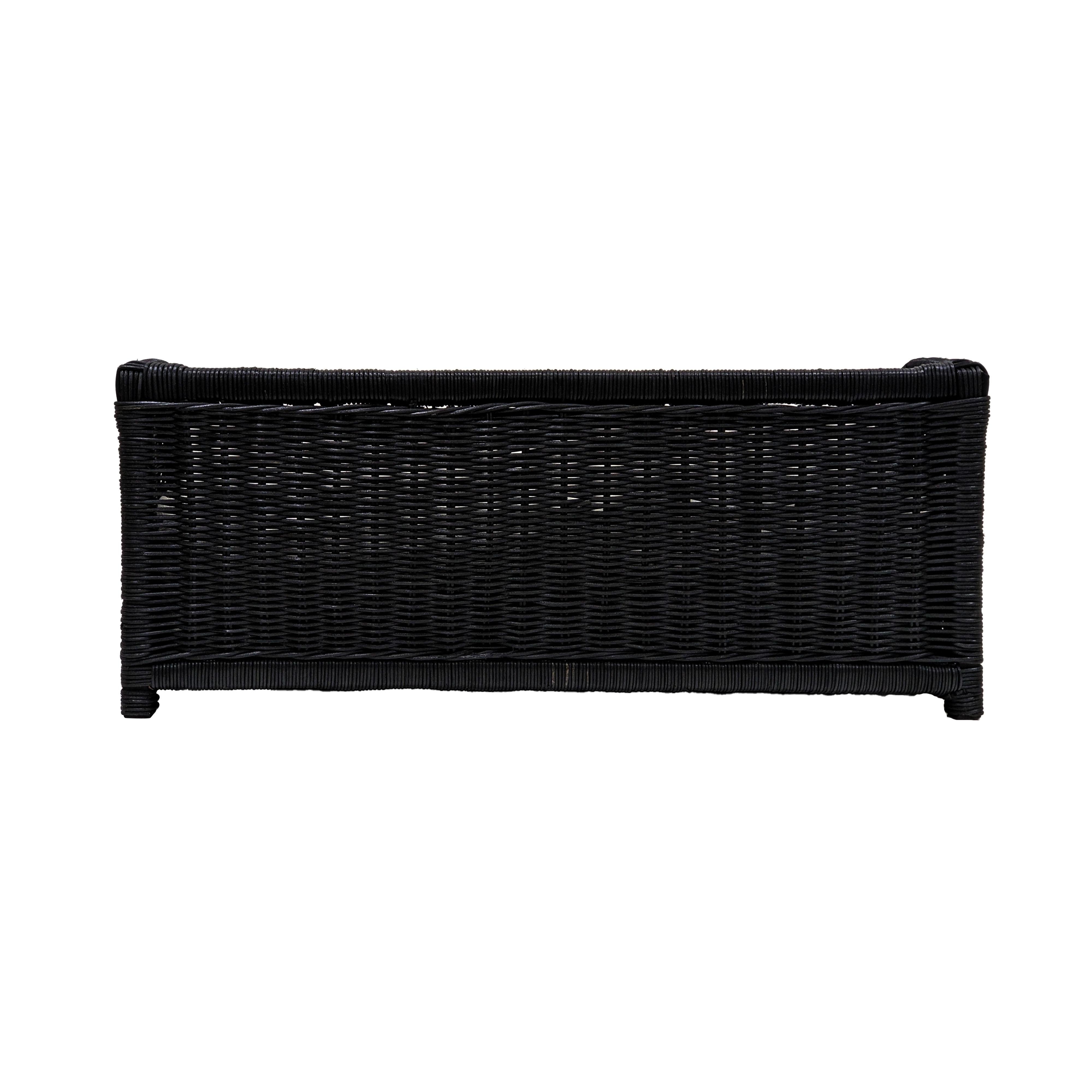 Poppy Black Rattan Small Pet Bed - Image 3