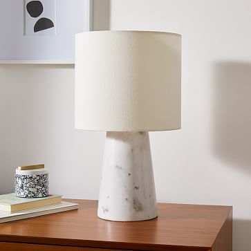 Foundations Marble Table Lamps, 17", White - Image 2