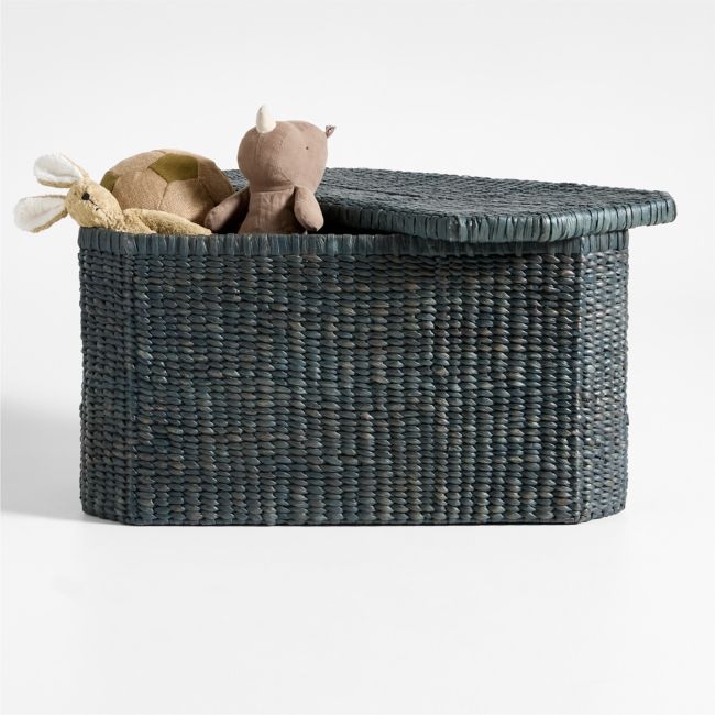 Rudy Rattan Blue Kids Toy Bin by Jake Arnold - Image 0