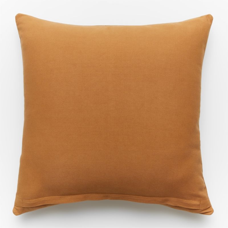 Rue Tan Leather Throw Pillow with Feather-Down Insert 23" - Image 3