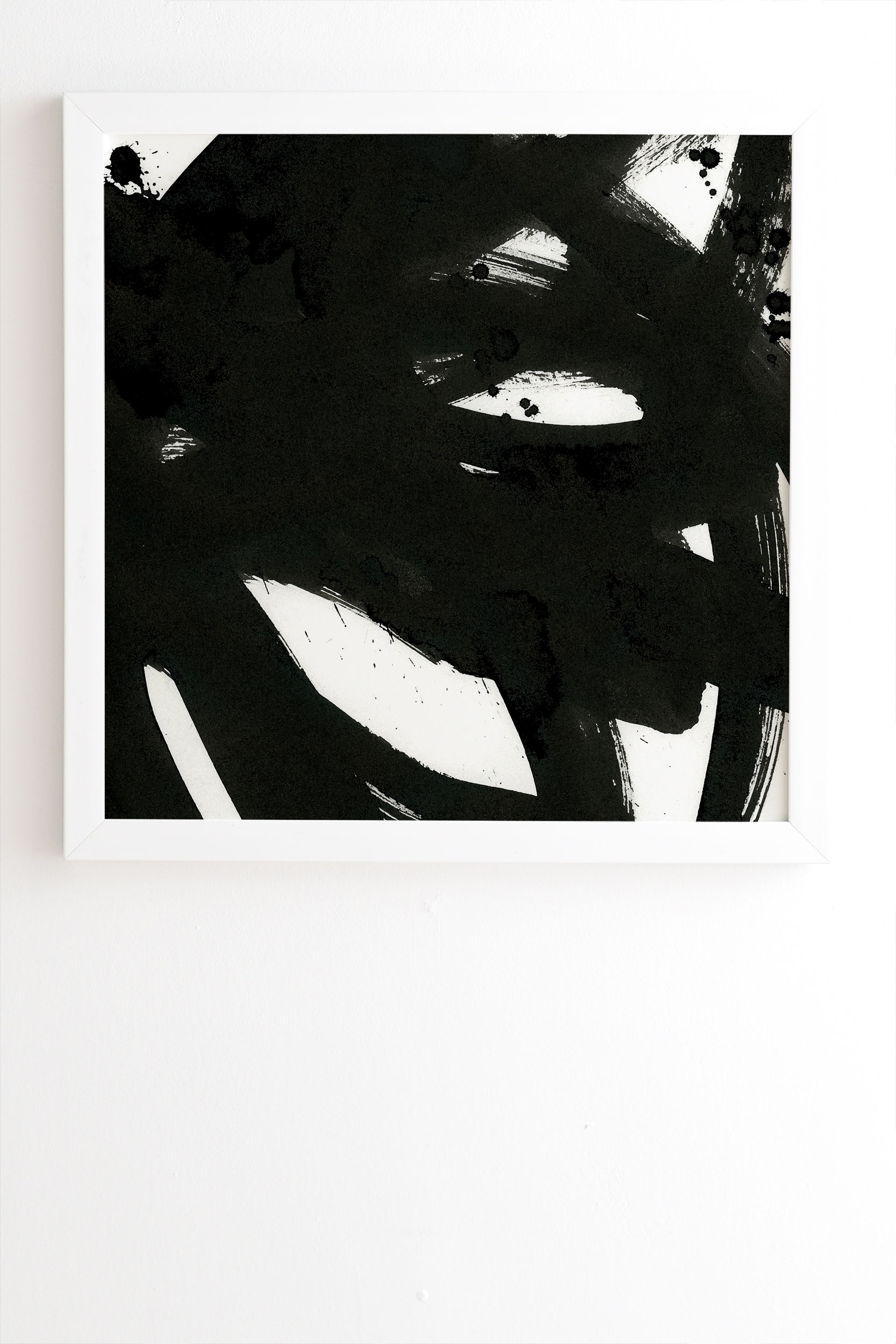 Black On White 1 by Iris Lehnhardt - Framed Wall Art Basic White 20" x 20" - Image 0