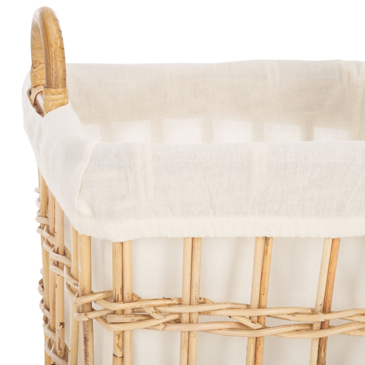 Runa Basket W/ Liner - White / Natural - Safavieh - Image 2