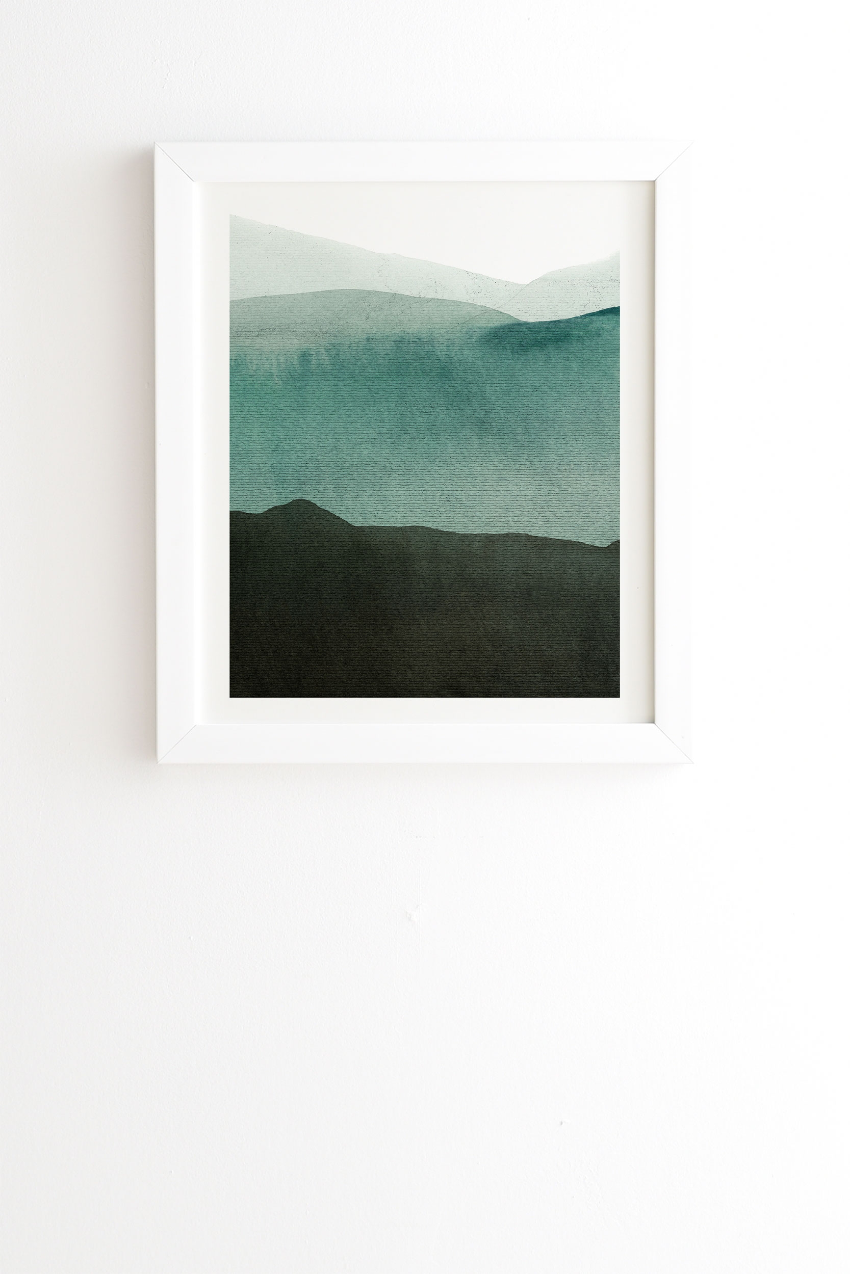 Valleys Deep Mountains High by Iris Lehnhardt - Framed Wall Art Basic White 19" x 22.4" - Image 0