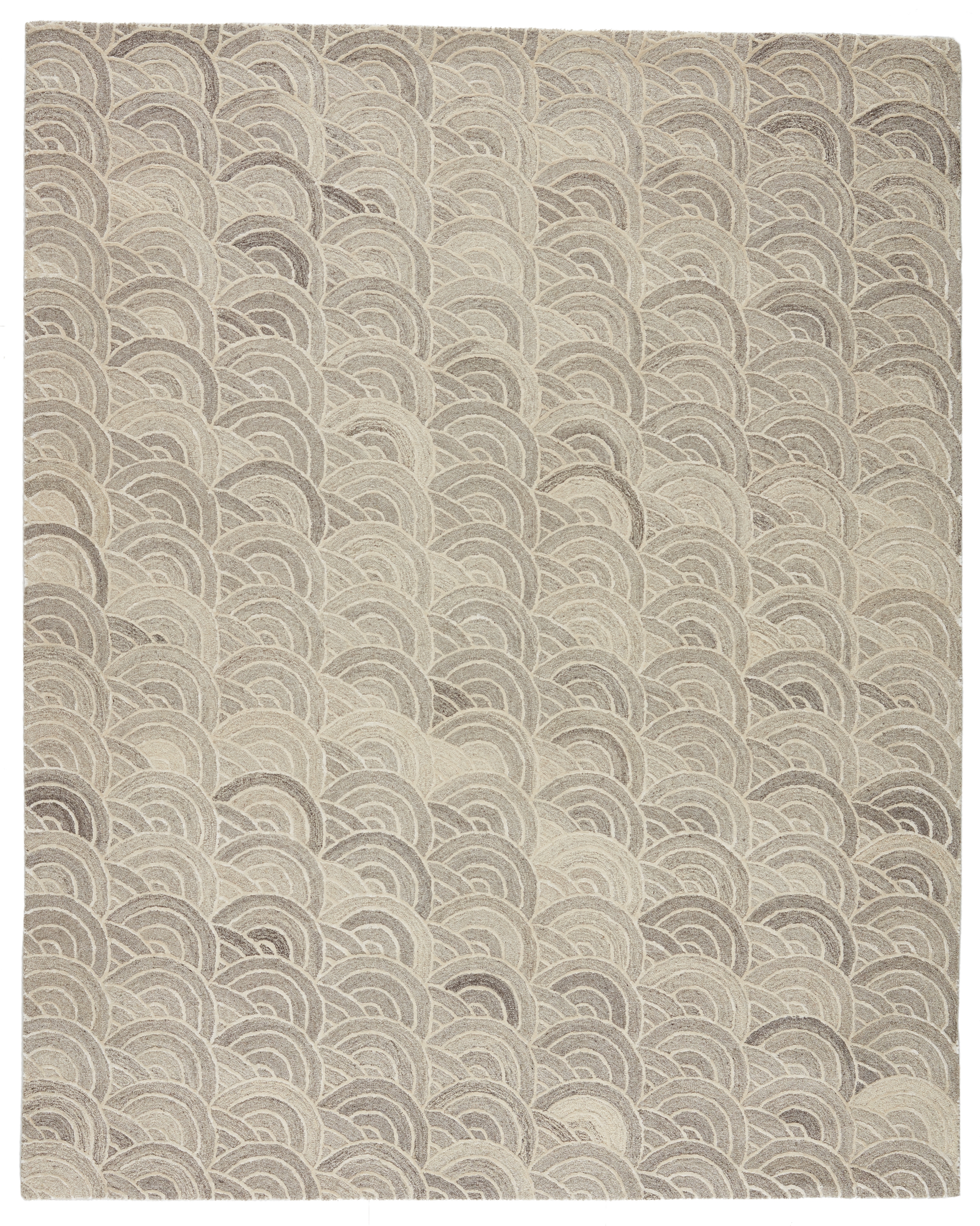 Verde Home by Tokyo Handmade Geometric Gray/ Ivory Area Rug (9'X12') - Image 0