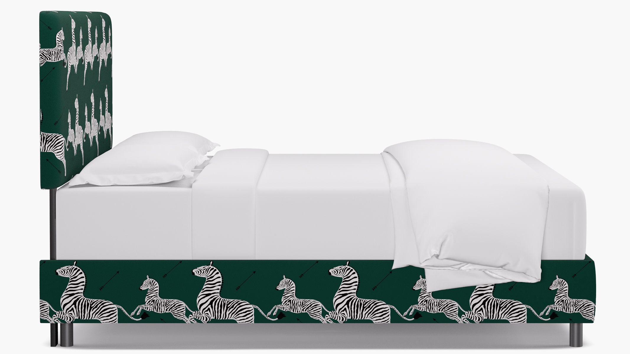 Square Back Bed, Emerald Zebra, Queen - Image 2