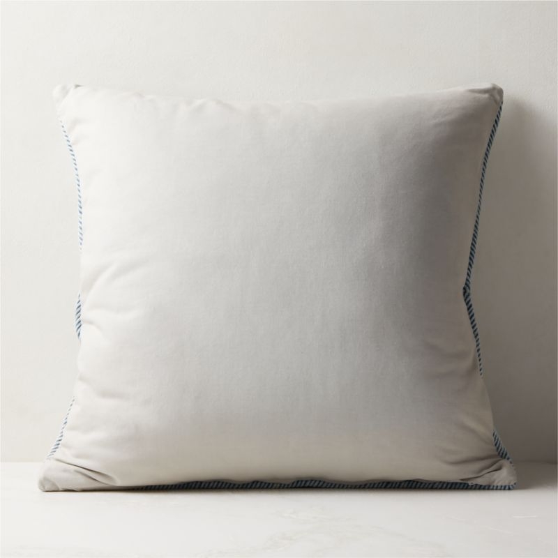 Convey Faded Denim Blue Throw Pillow With Down-Alternative Insert 23" - Image 3