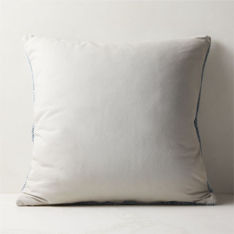 Convey Faded Denim Blue Throw Pillow With Feather-Down Insert 23" - Image 3