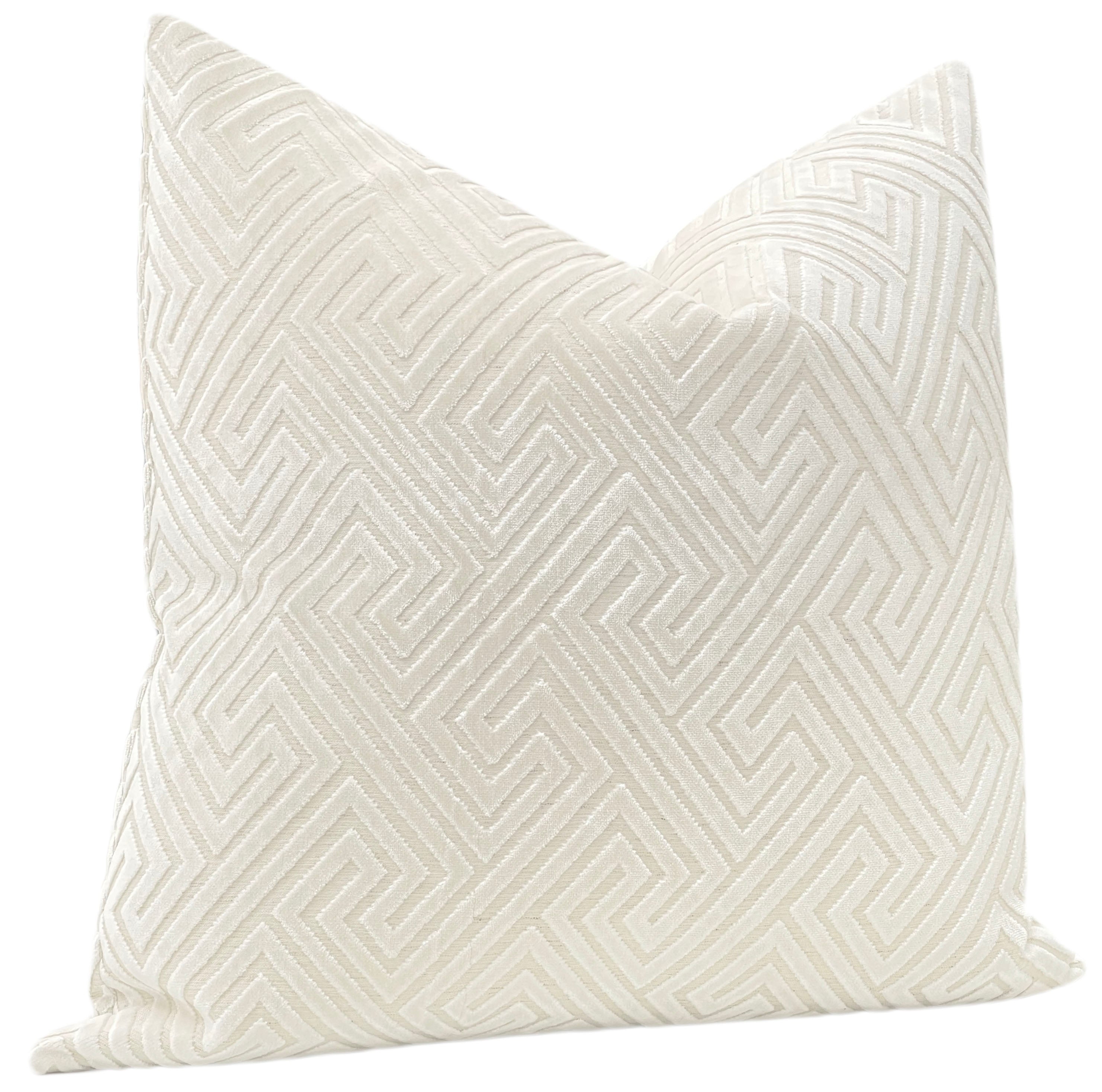 ROMAN CUT VELVET // ALABASTER - 20” X 26” STANDARD SHAM - Image 1
