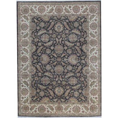 One-of-a-Kind Cornwall Hand-Knotted Black/Beige 10'1" x 13'7" Wool Area Rug - Image 0