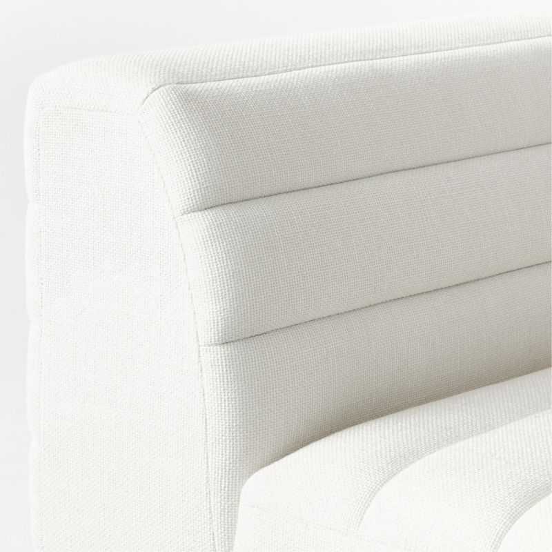 Strato Channeled Ivory Performance Fabric Armless Chair - Image 5