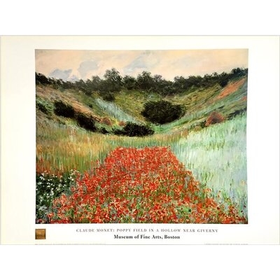 Poppy Field in a Hollow by Claude Monet - Painting Print on Paper - Image 0