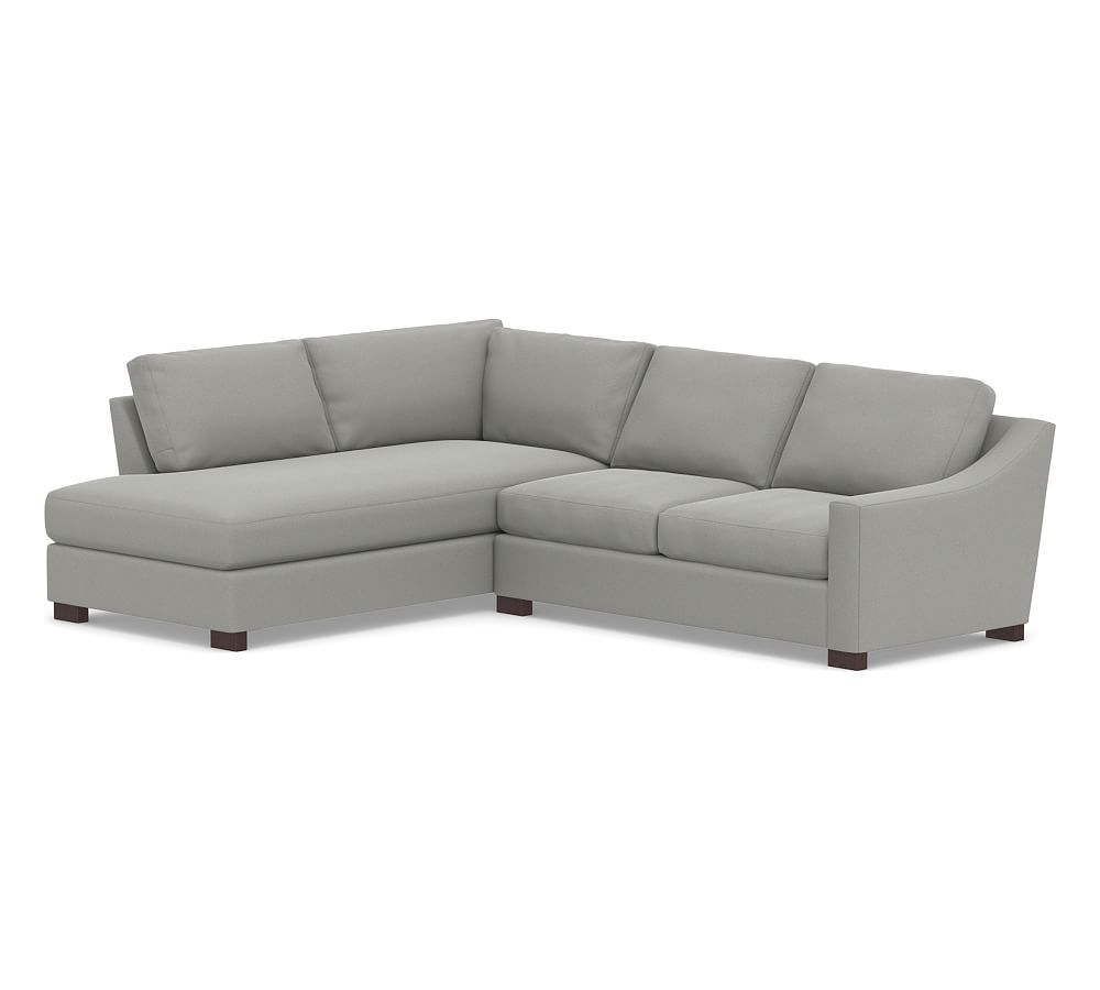 Turner Slope Arm Upholstered Right Sofa Return Bumper Sectional, Down Blend Wrapped Cushions, Performance Everydaysuede(TM) Metal Gray - Image 0